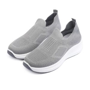 men's grey slip on walking sneakers