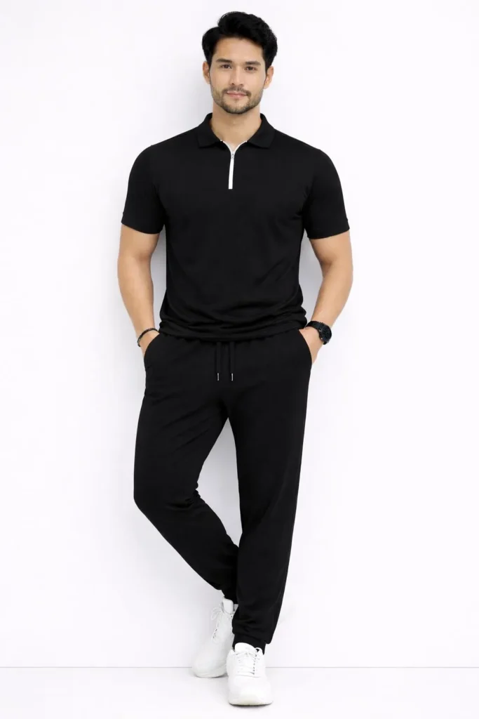 men black slim fit track suit set